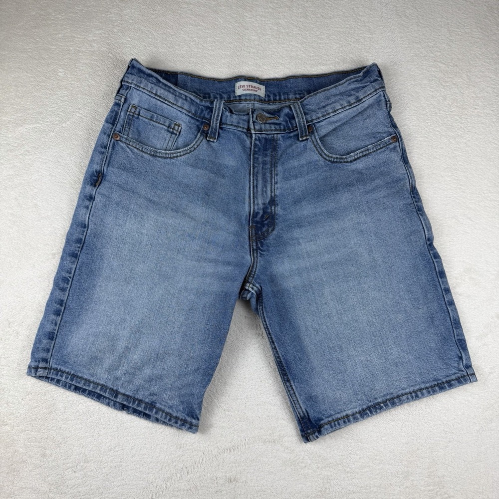 Levi Strauss Signature Medium Wash Denim Jean Shorts Size 32